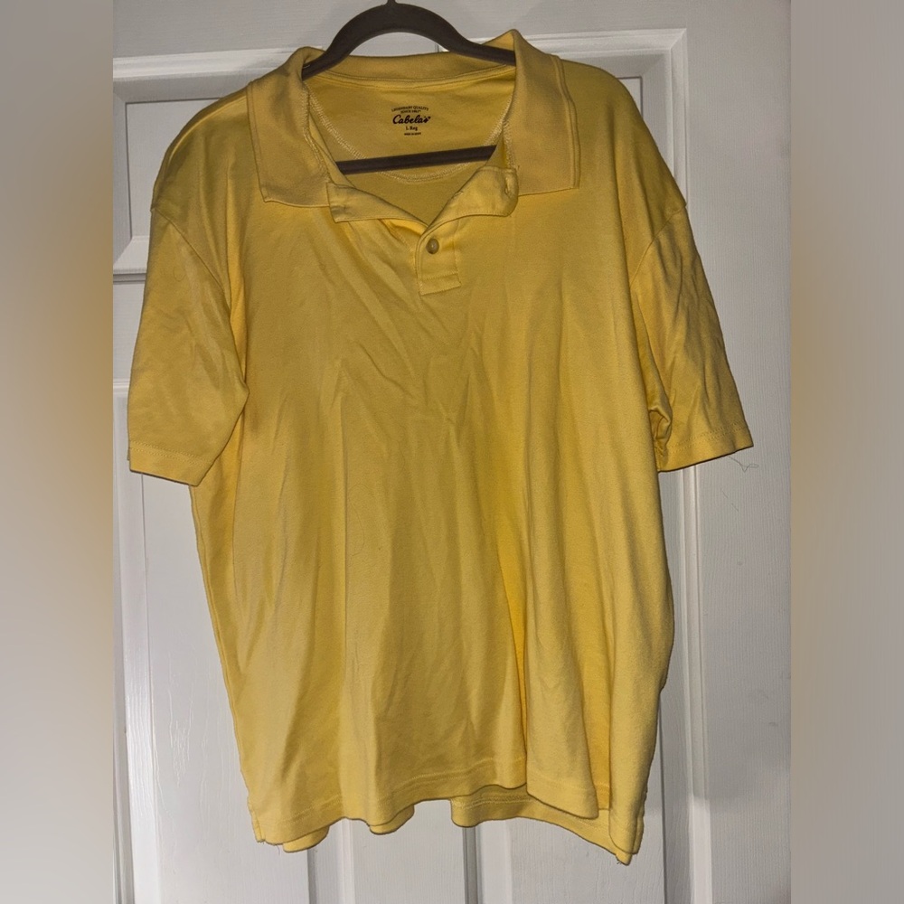 Cabela's Yellow Polo Shirt size Large